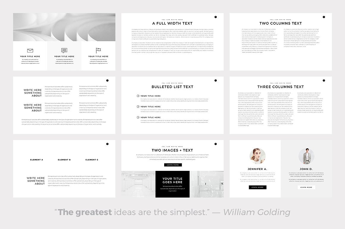 极简服装品牌项目策划书PPT演示模板 Neue Minimal PowerPoint Template_img_2