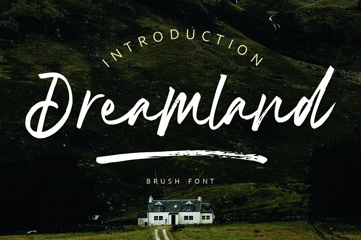 真实的毛笔笔触的手写字体 Dreamland Brush Font Demo_img_2