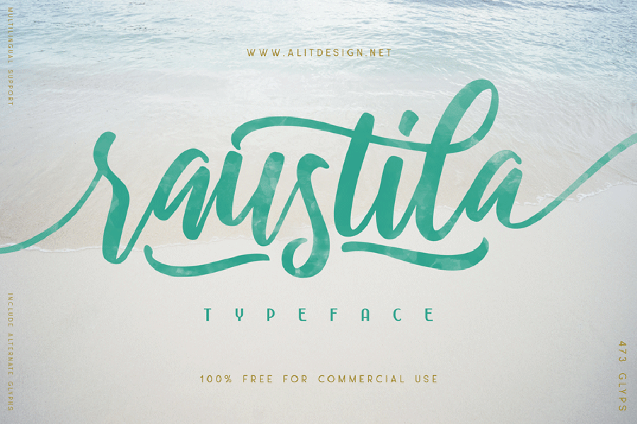 简单精美的手绘字体 Raustila Script Free Font_img_2