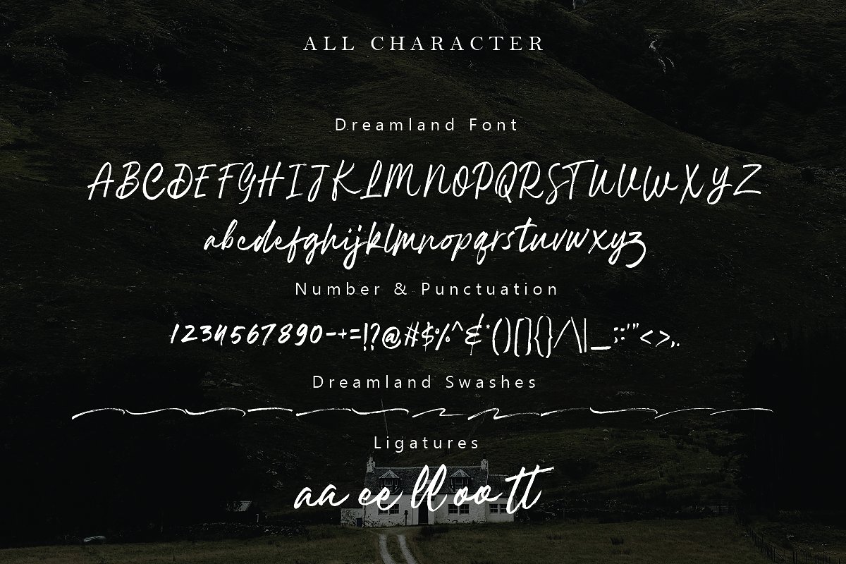 真实的毛笔笔触的手写字体 Dreamland Brush Font Demo_img_2