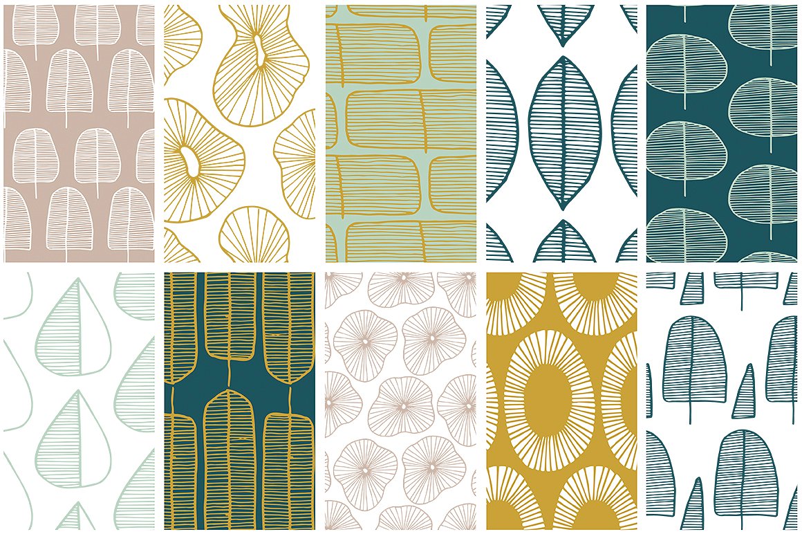 40个春季森林无缝矢量图案纹理 40 Spring Forest Seamless Patterns_img_2
