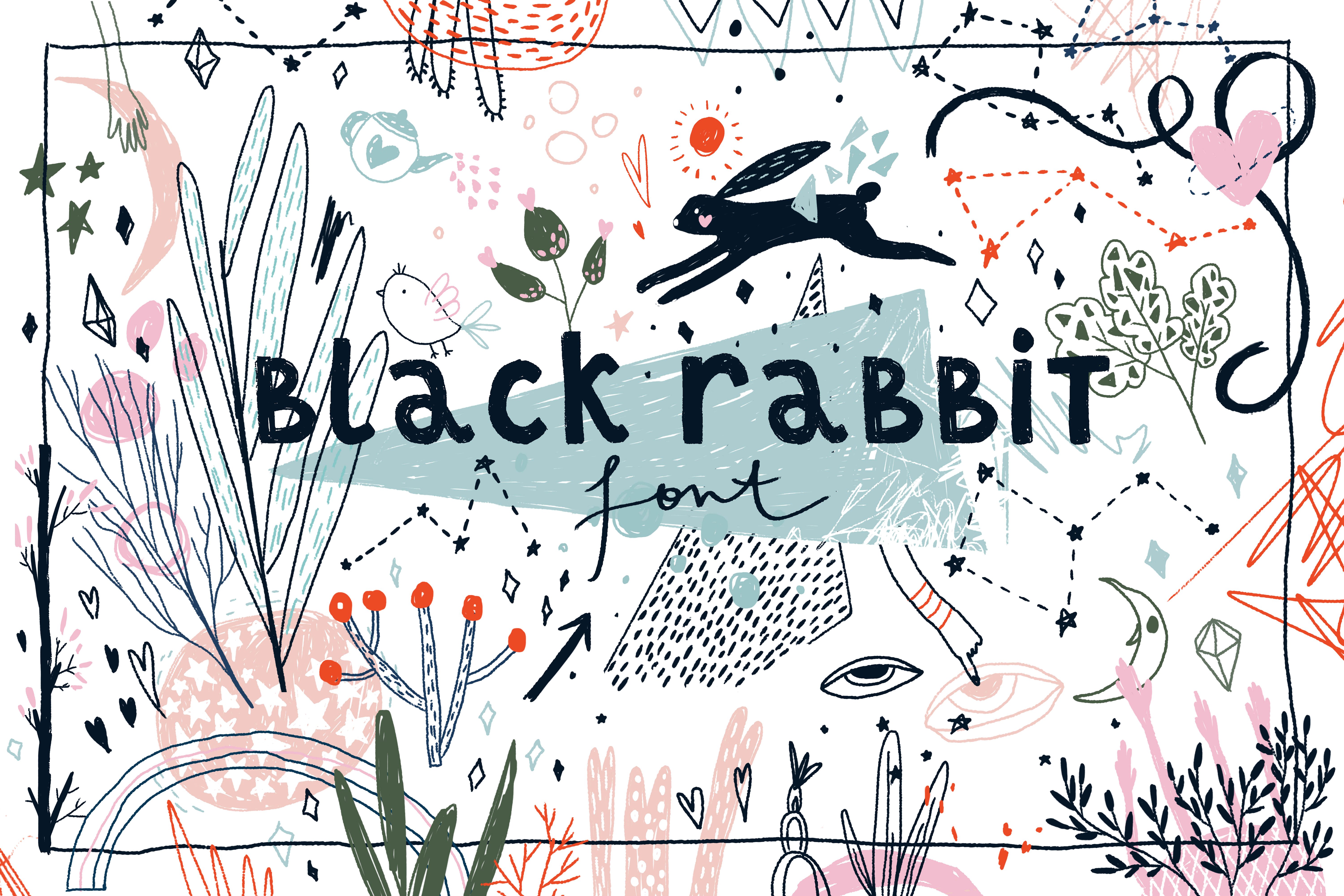 非常酷的手绘字体 Black Rabbit Font_img_2