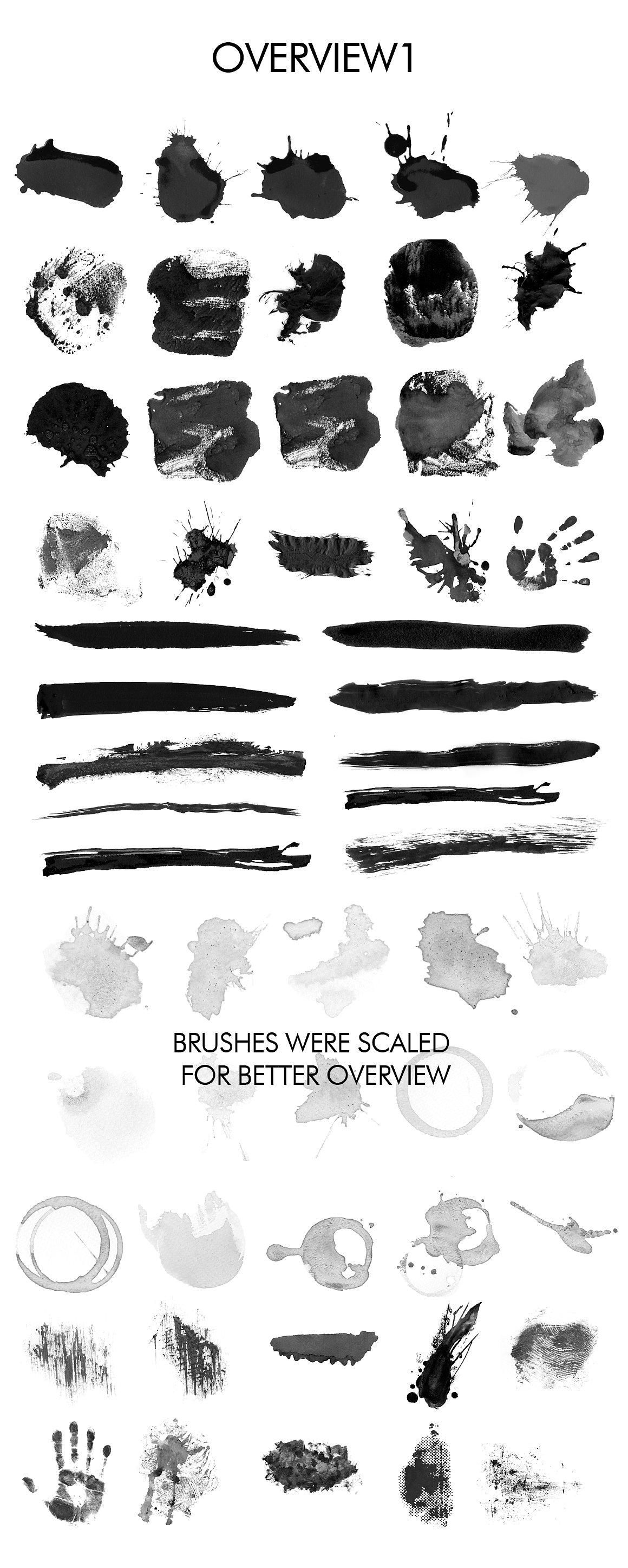 100款手工制作的黑色中国墨水笔刷 100 Messy Photoshop Brushes_img_2