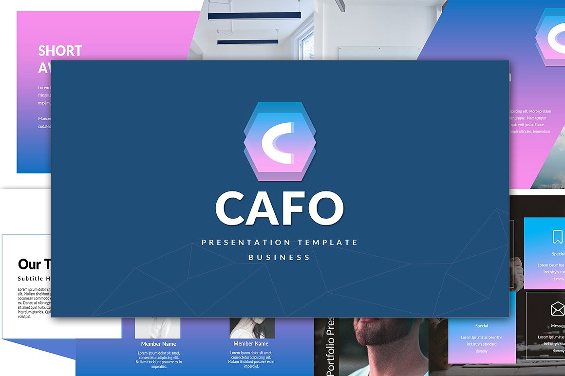 极简优雅的企业介绍PPT演示模板 Cafo Business Powerpoint Template_img_2