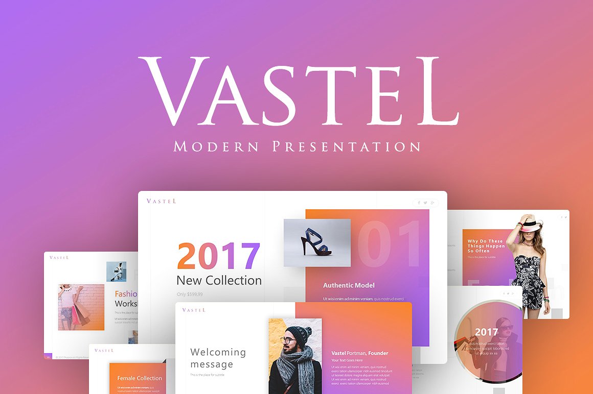 现代精美多功能的创意PPT模板 Vastel Modern Presentation_img_2