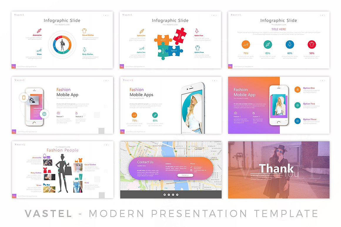 现代精美多功能的创意PPT模板 Vastel Modern Presentation_img_2