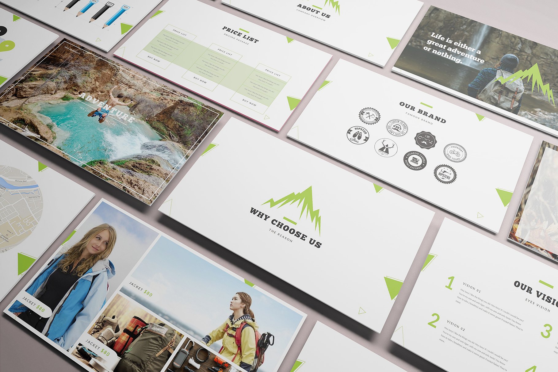 现代简约的商店PPT模板 Adventure Shop Powerpoint Template_img_2