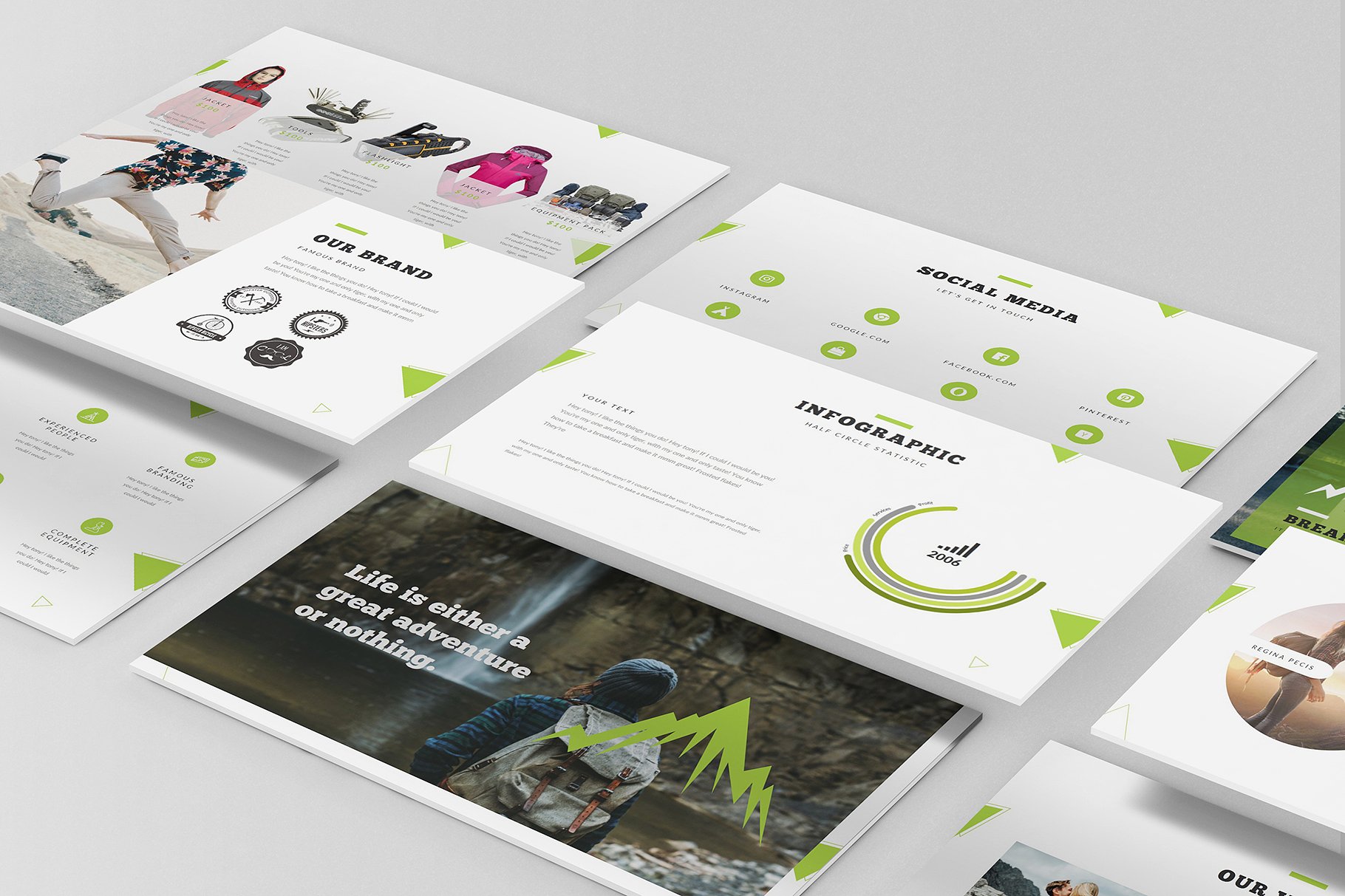 现代简约的商店PPT模板 Adventure Shop Powerpoint Template_img_2