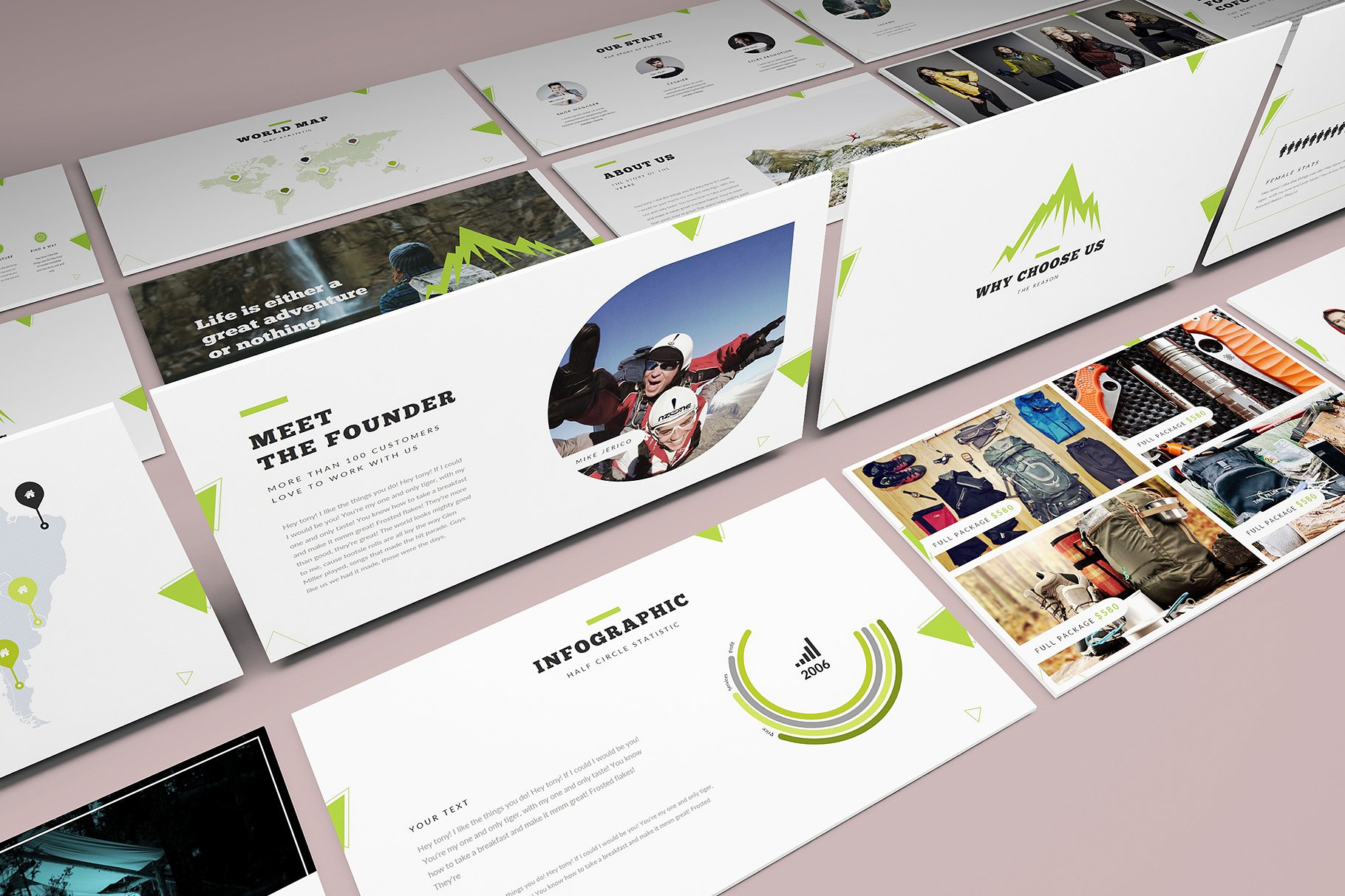 现代简约的商店PPT模板 Adventure Shop Powerpoint Template_img_2