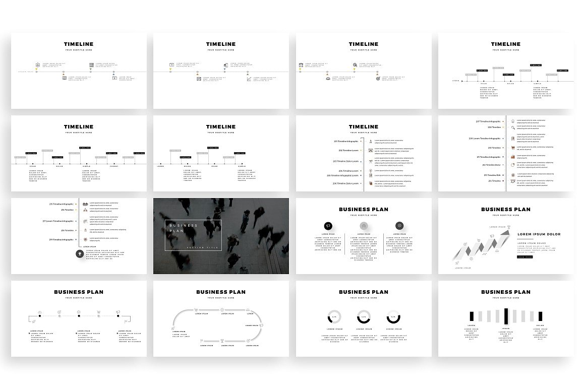 多种飞溅泼墨时尚幻灯片模板 CIRCULO Keynote Template Vectors_img_2