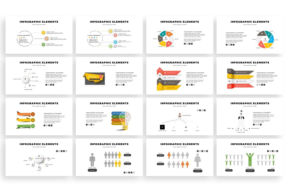 多种飞溅泼墨时尚幻灯片模板 CIRCULO Keynote Template Vectors_img_2