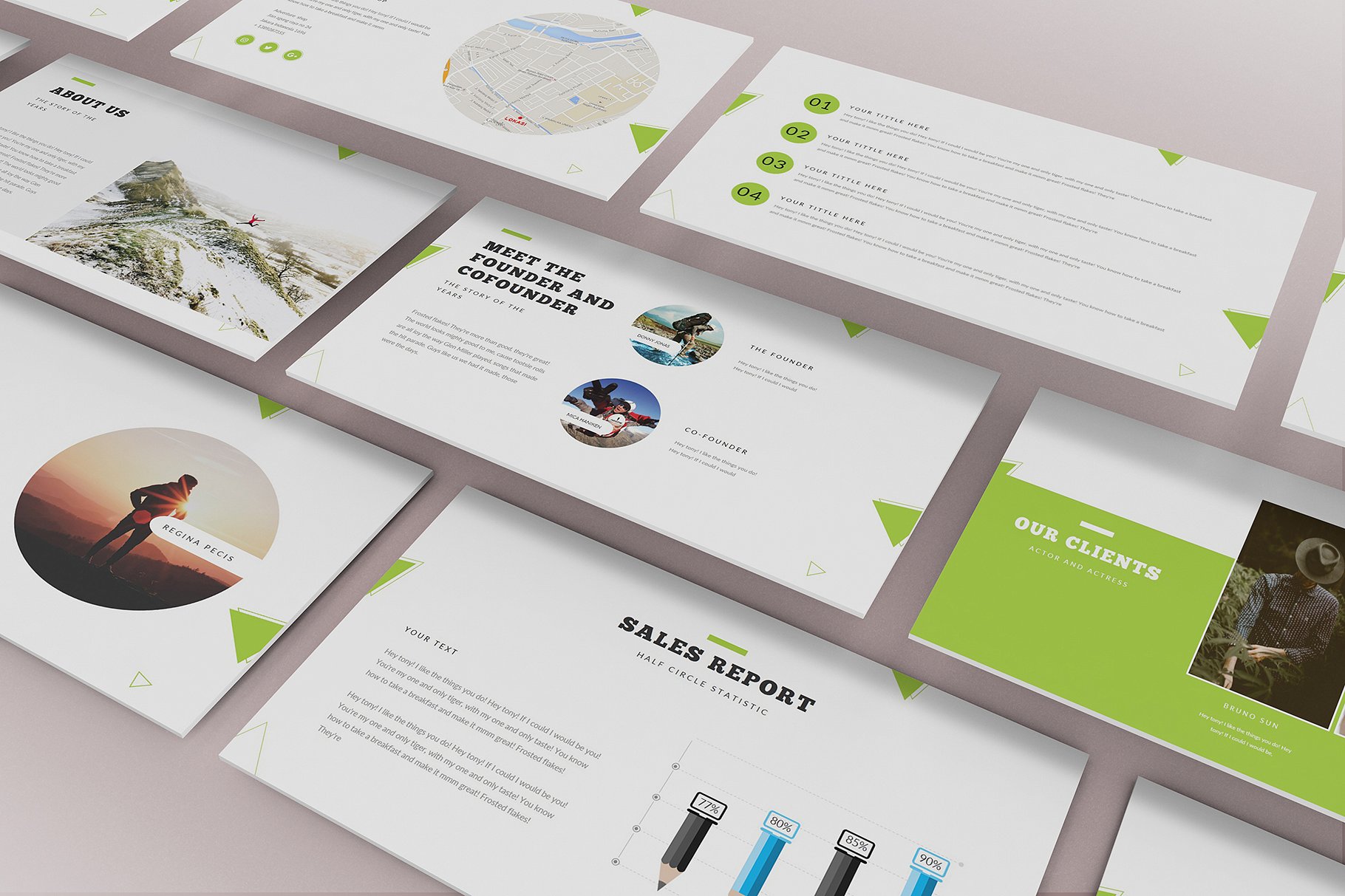 现代简约的商店PPT模板 Adventure Shop Powerpoint Template_img_2