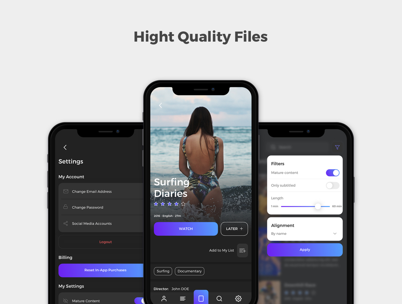 优质的视频应用程序APP UI设计模板工具包 Frigo Video App UI Kit_img_2