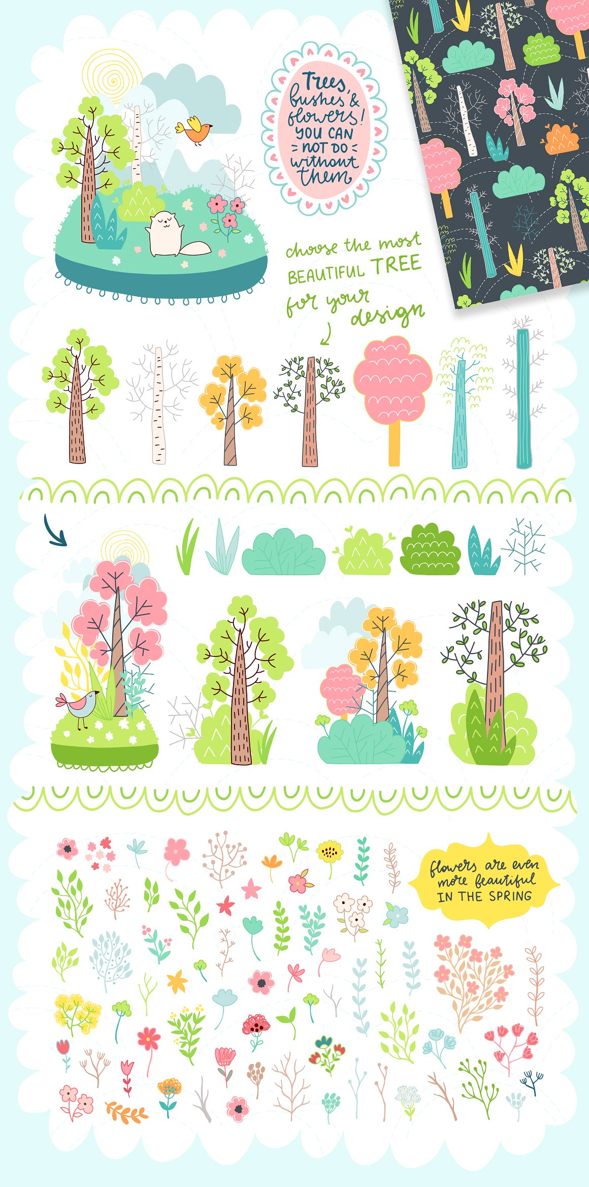 350款美妙清新的春天元素剪贴画集合 350 Spring is Here! Graphics & Patterns_img_2