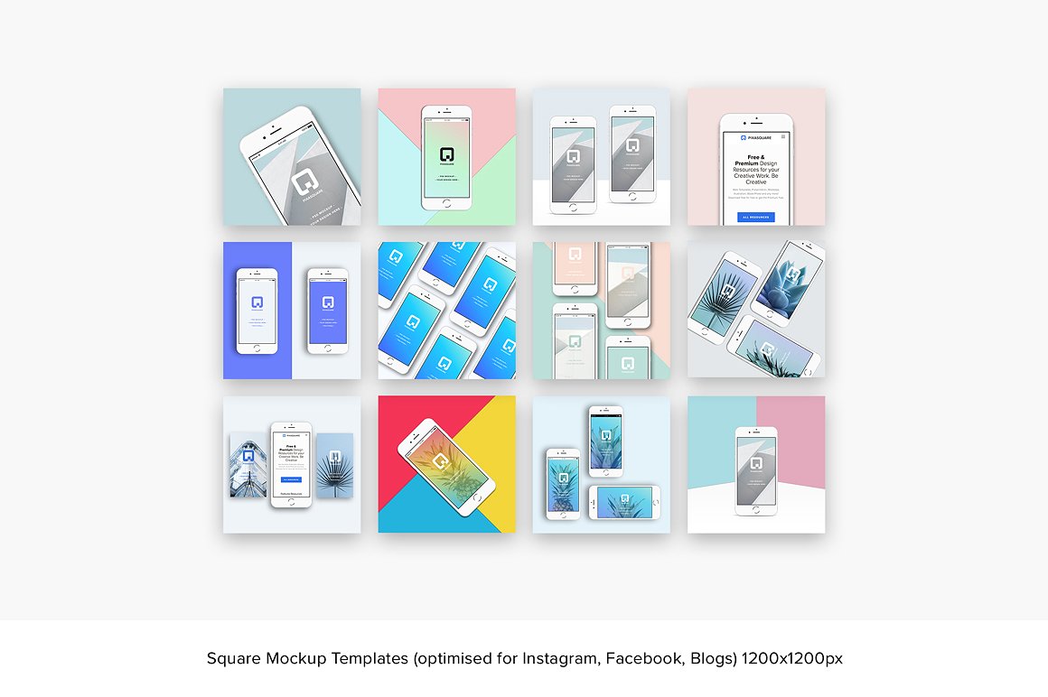 社交媒体、网站和博客文章展示样机 Moos Mobile Mockup Social Media_img_2