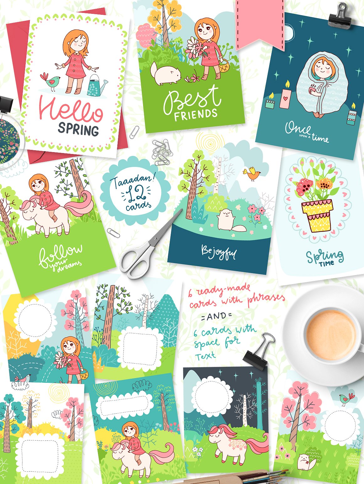 350款美妙清新的春天元素剪贴画集合 350 Spring is Here! Graphics & Patterns_img_2