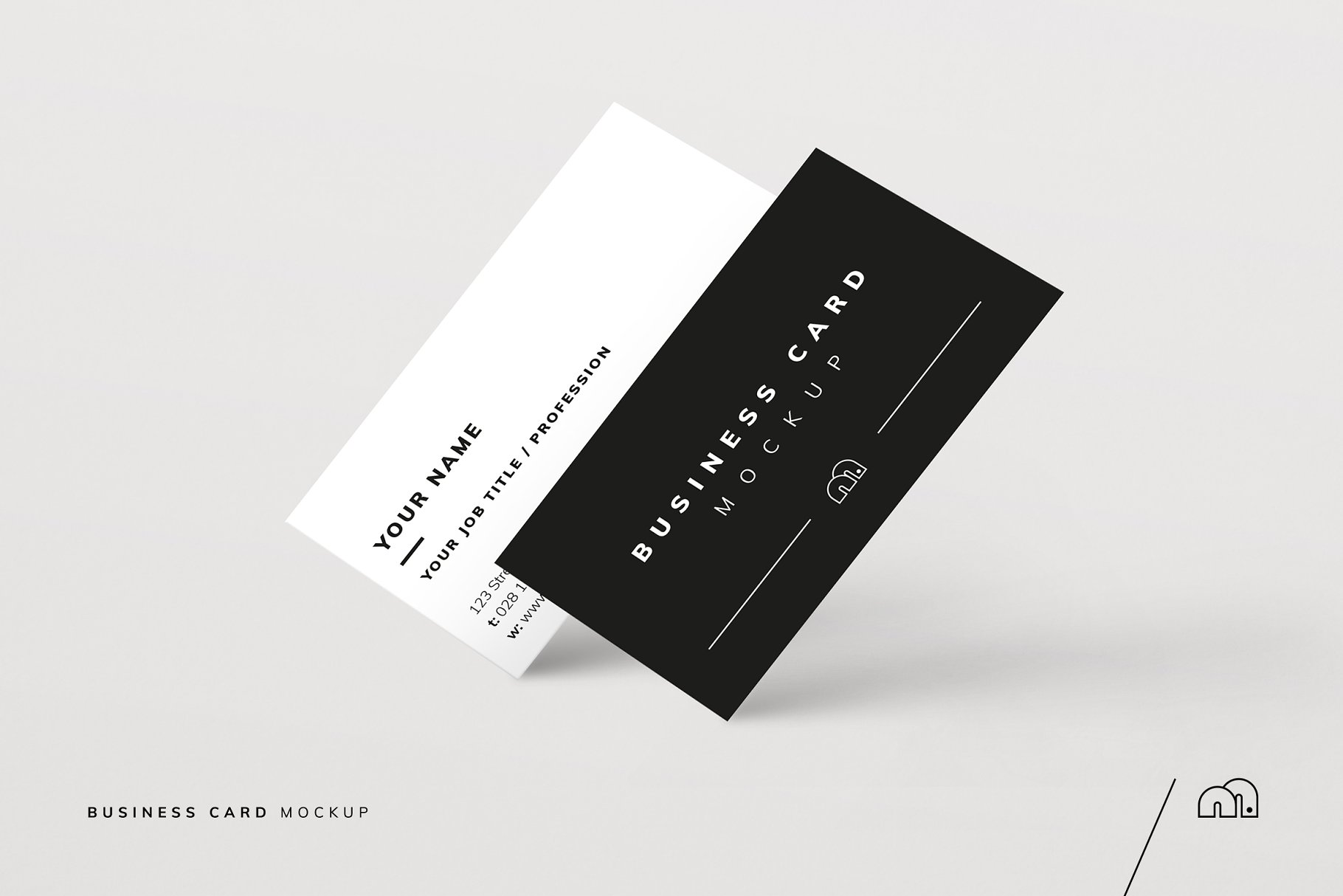 多角度精致商务名片样机 Business Card Mockup_img_2