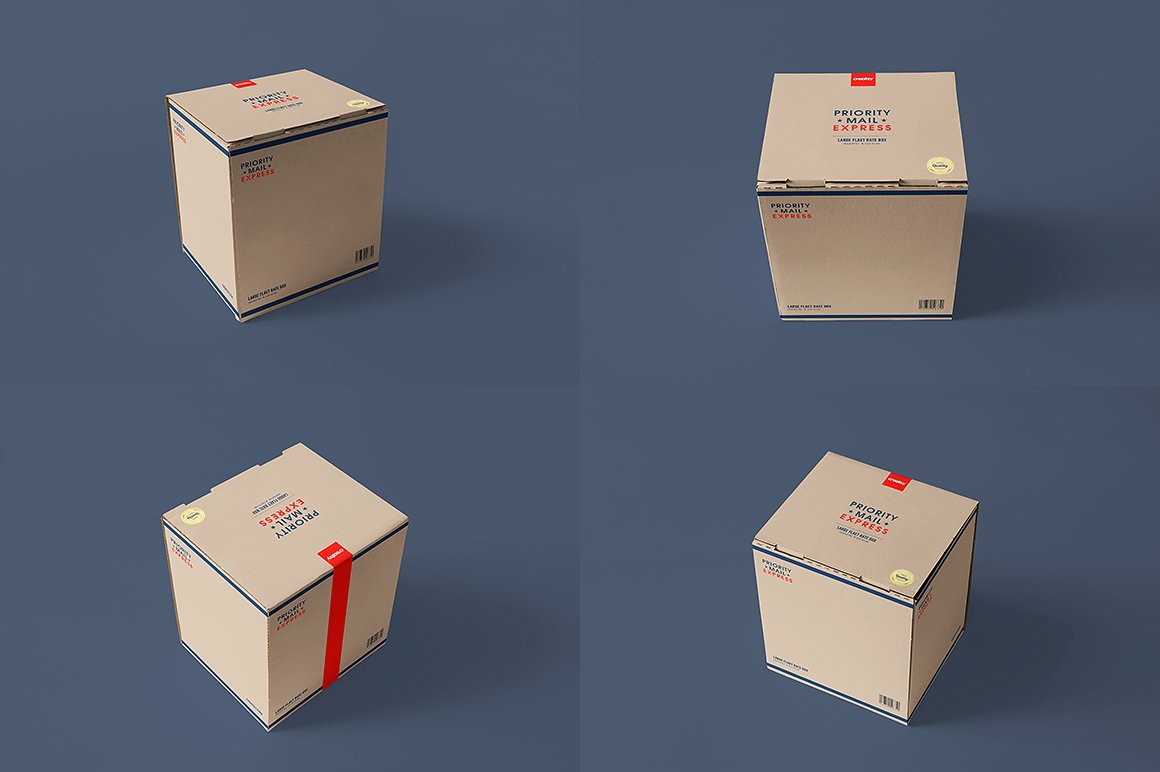 3款快递包装盒样机集合 3 Mailing Box Types Mockup Set_img_2