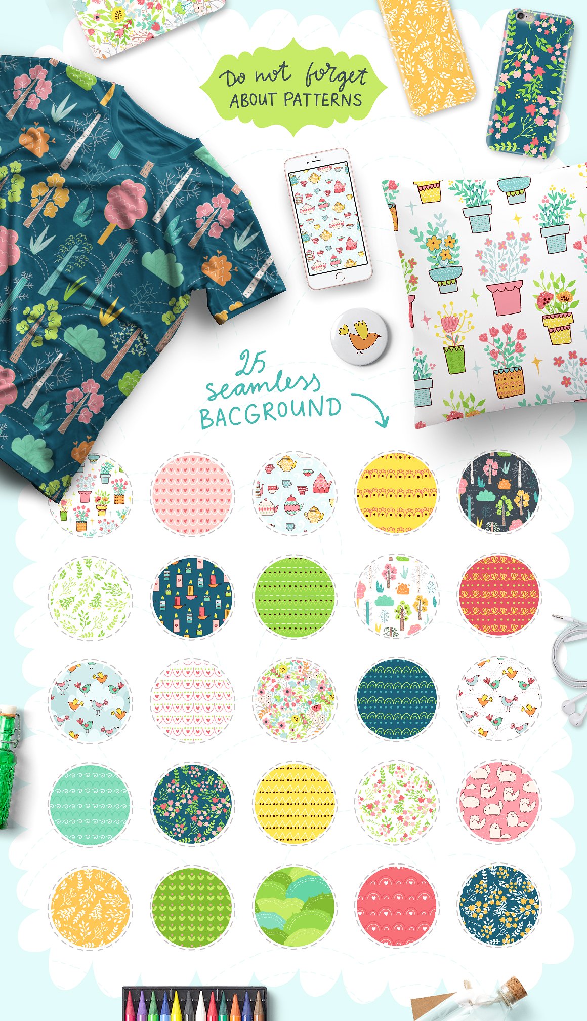 350款美妙清新的春天元素剪贴画集合 350 Spring is Here! Graphics & Patterns_img_2