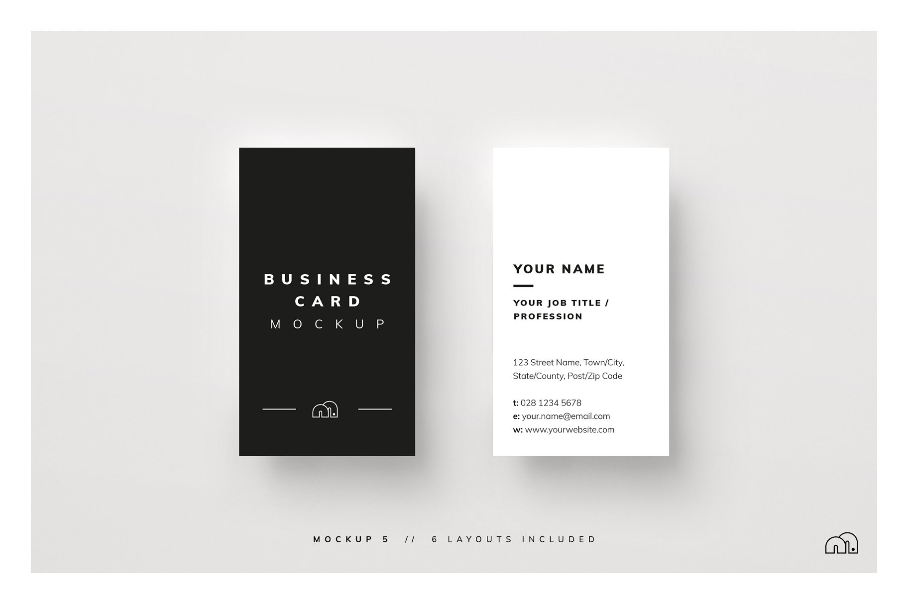 多角度精致商务名片样机 Business Card Mockup_img_2