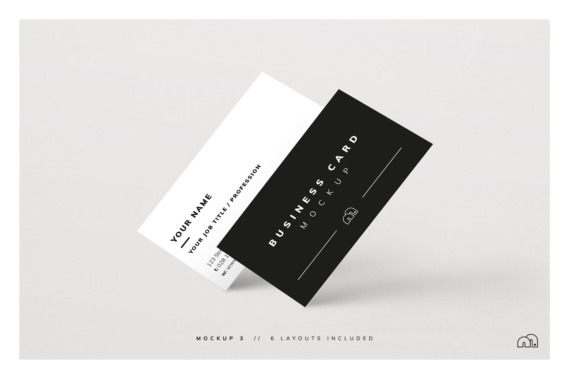 多角度精致商务名片样机 Business Card Mockup_img_2