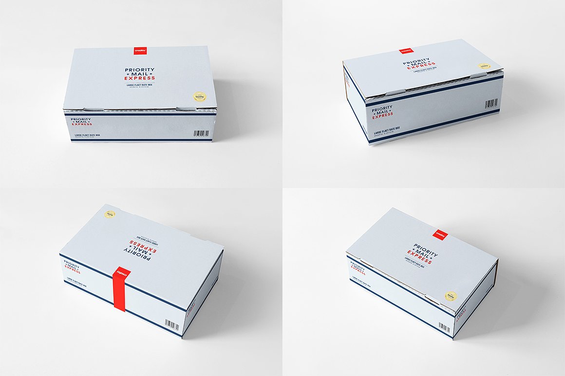 3款快递包装盒样机集合 3 Mailing Box Types Mockup Set_img_2