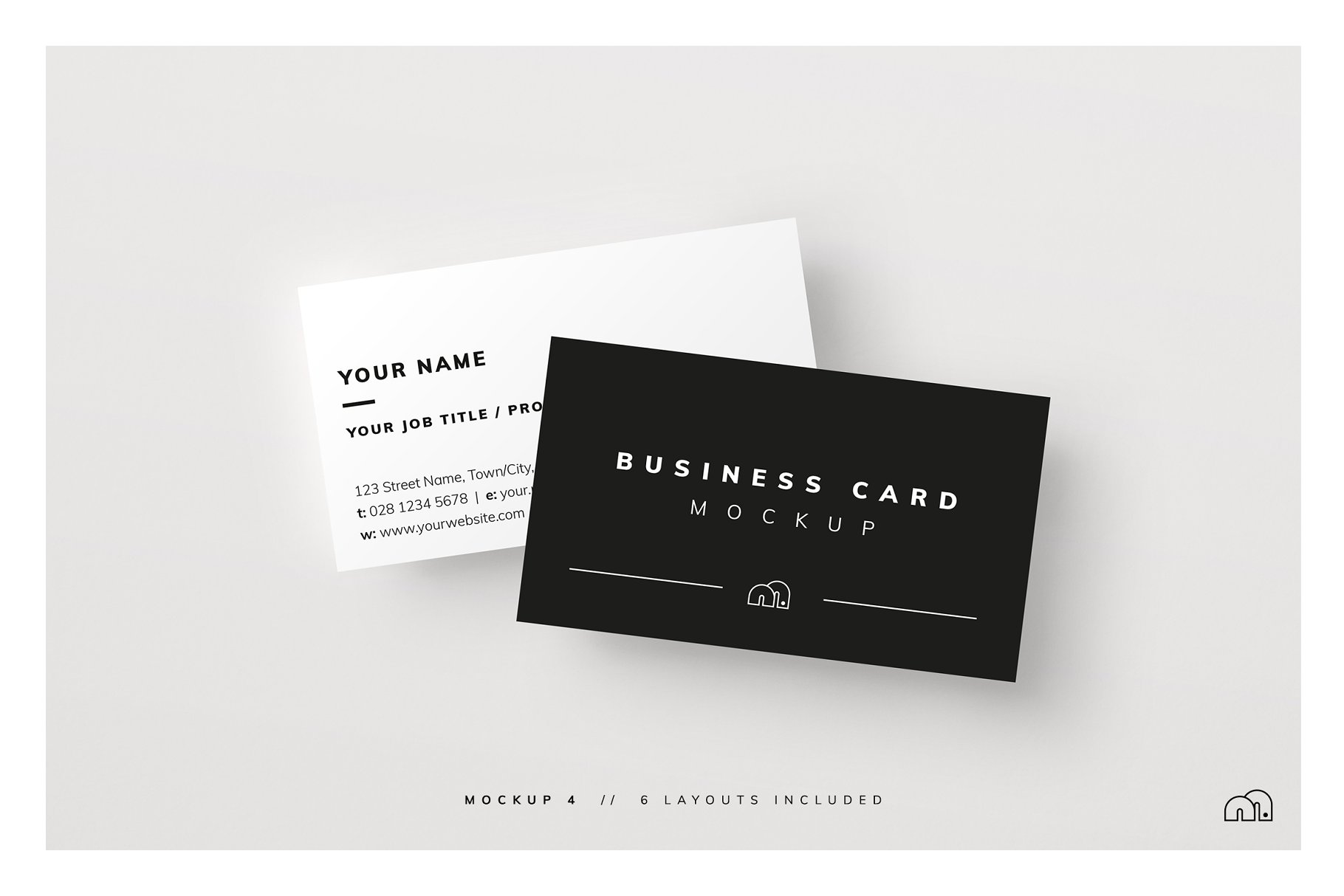 多角度精致商务名片样机 Business Card Mockup_img_2