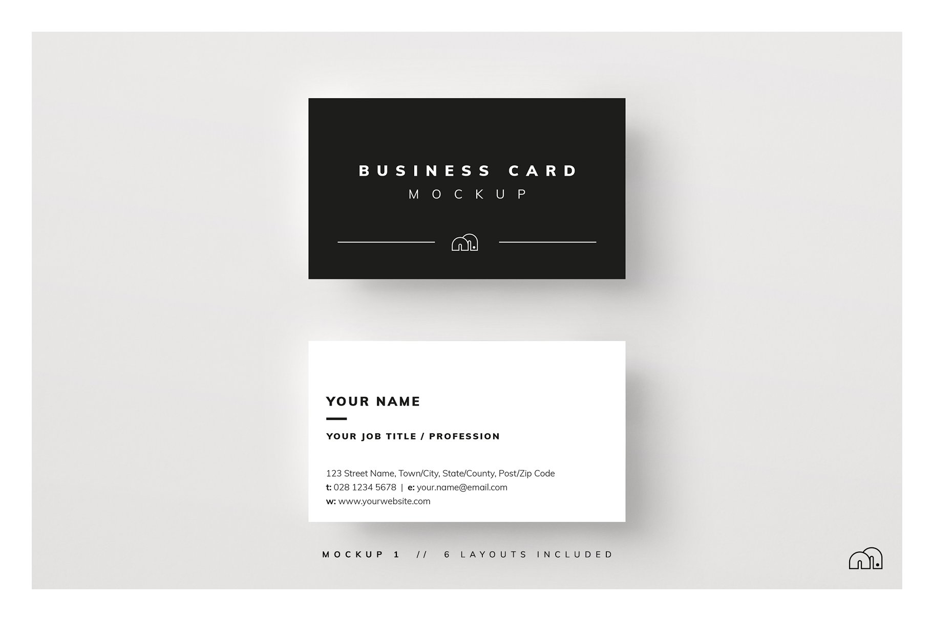 多角度精致商务名片样机 Business Card Mockup_img_2