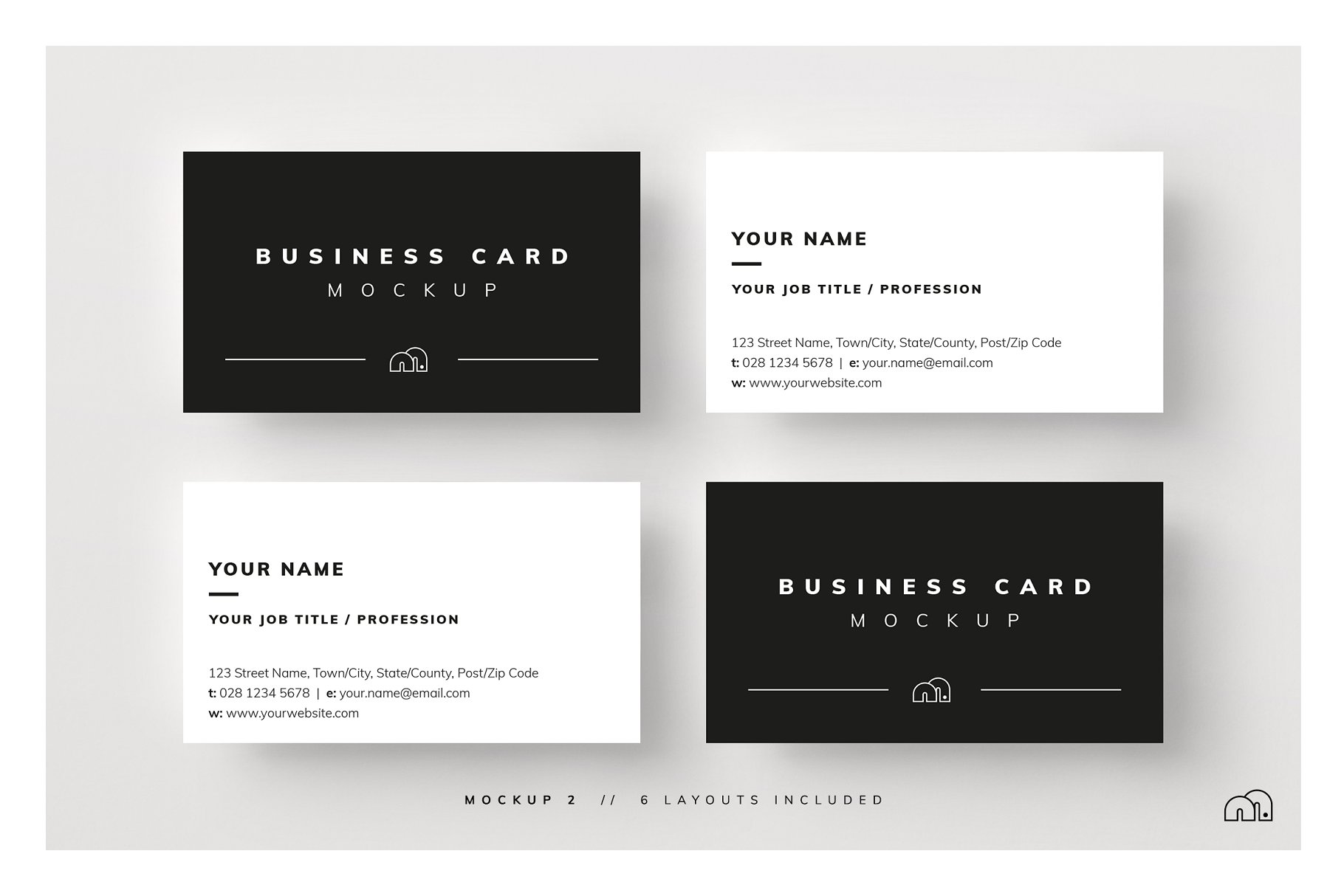 多角度精致商务名片样机 Business Card Mockup_img_2