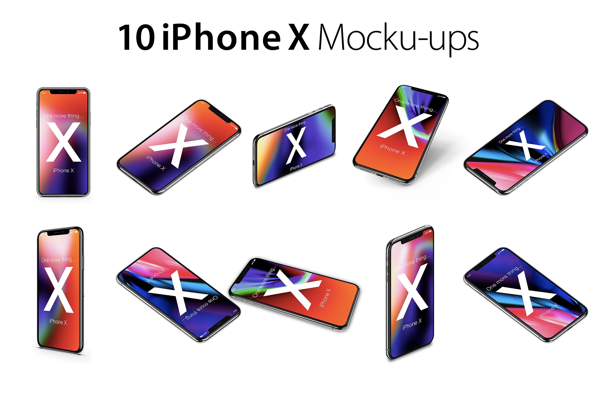 10个不同角度的iPhone X展示样机 10 iPhone X Mock-ups Pack_img_2