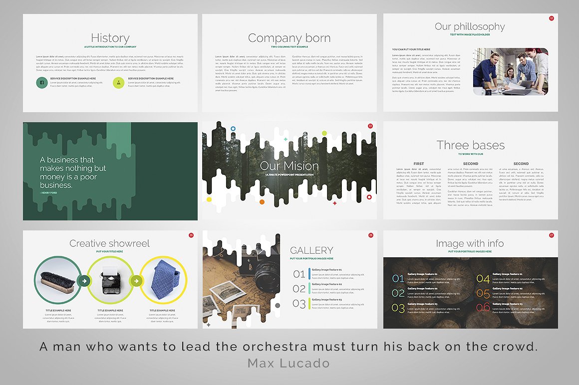 绿色系企业年度报告PPT模板 Epsilon Free Powerpoint Templates_img_2