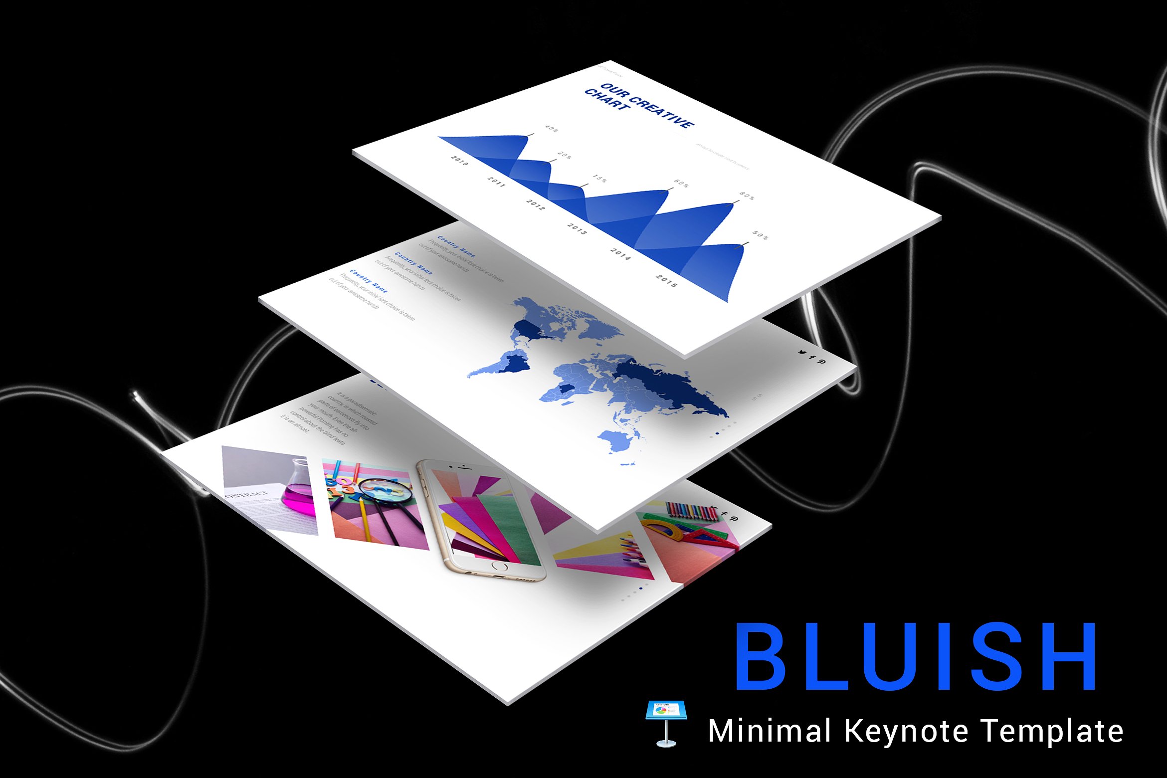 多功能可编辑Keynote演示模板 Bluish Keynote Template_img_2