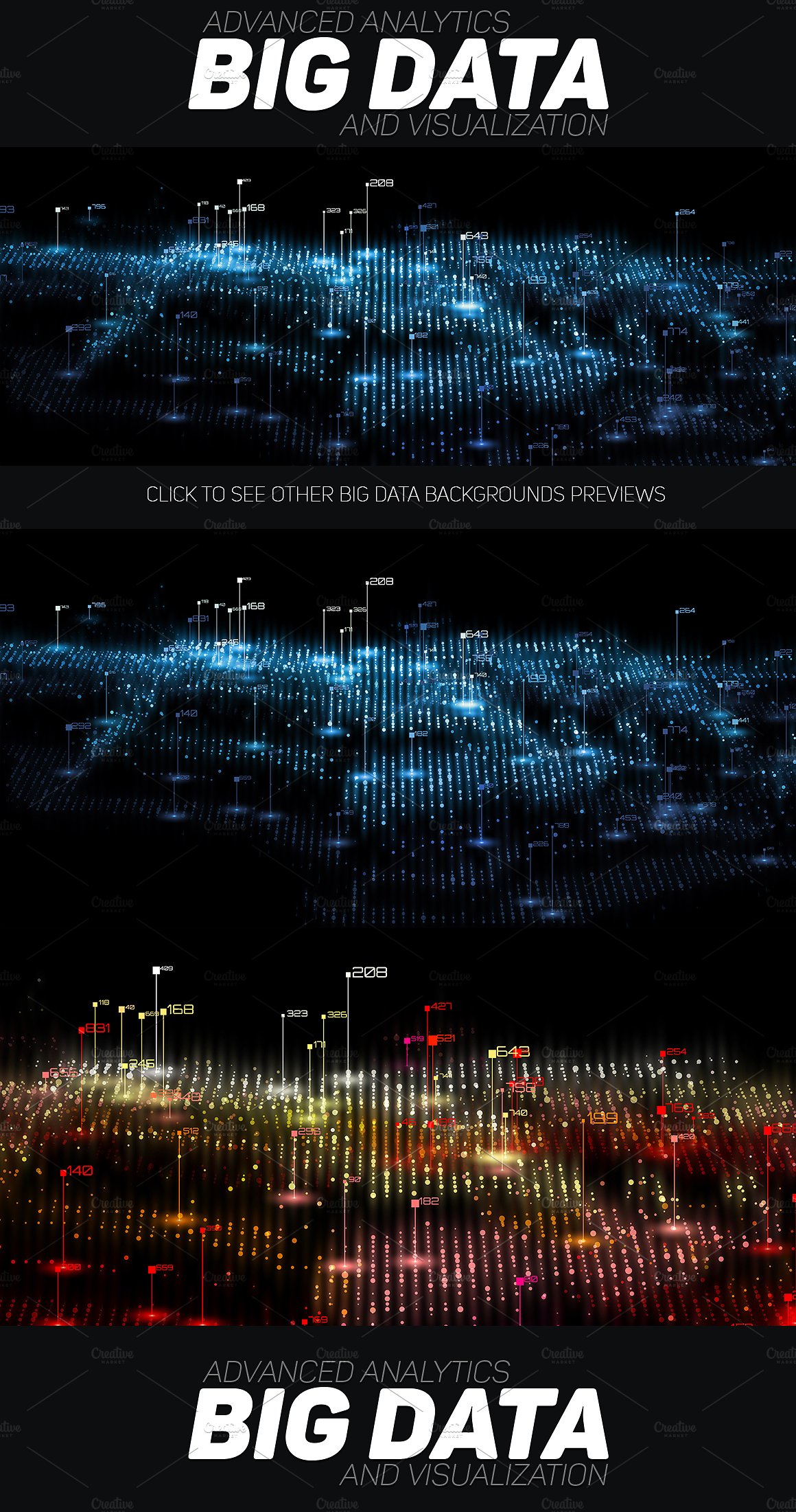 未来派的信息图表 Big Data Abstract Graphs Set_img_2