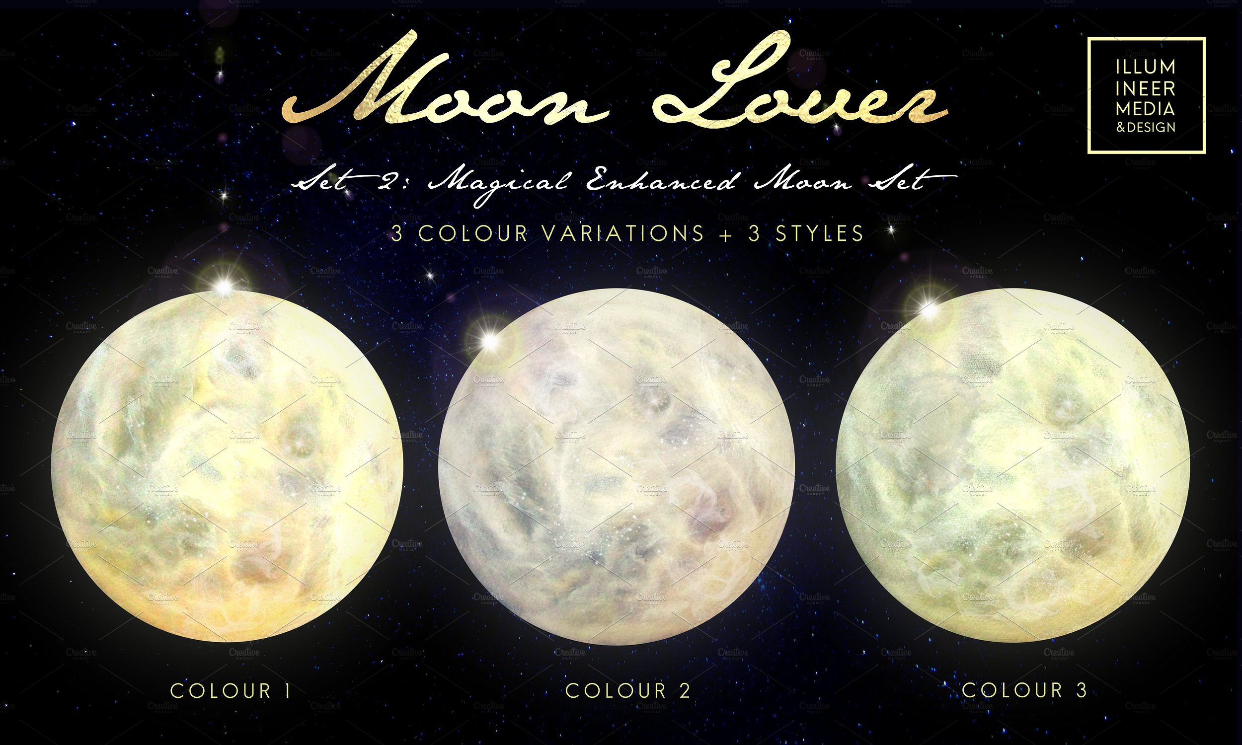超大型高品质的神奇月亮剪贴画 Moon Lover Magical Moon Png Overpalys_img_2