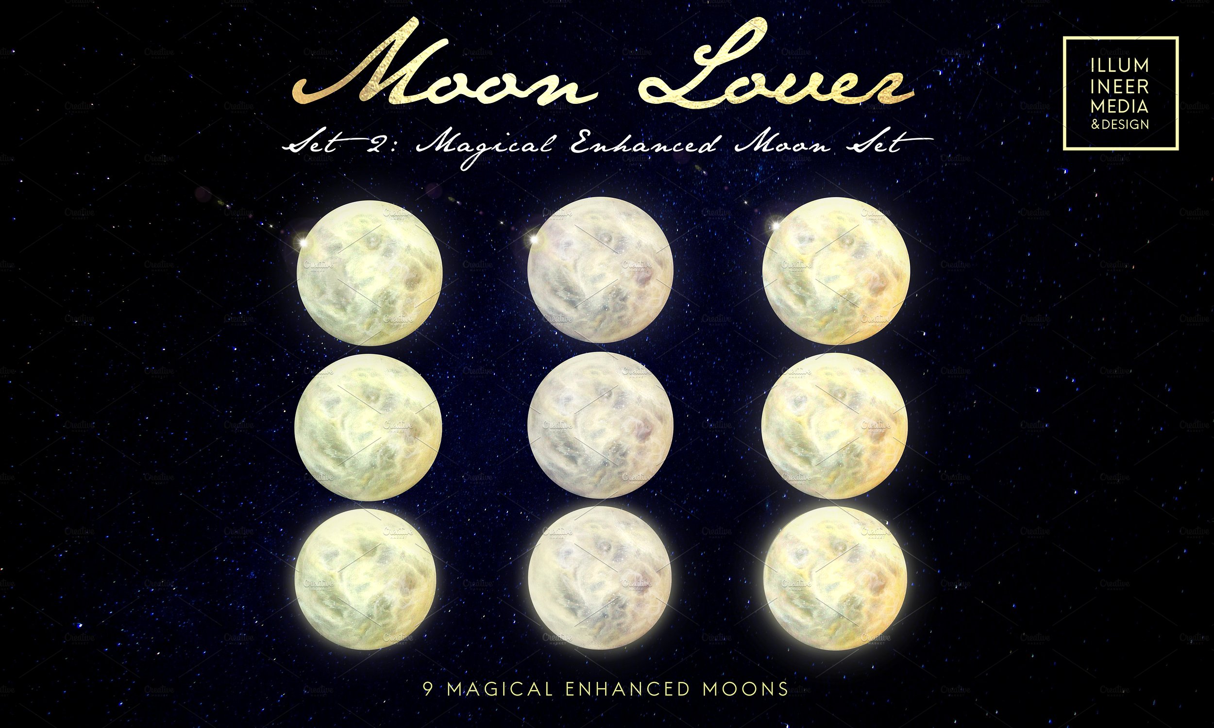 超大型高品质的神奇月亮剪贴画 Moon Lover Magical Moon Png Overpalys_img_2
