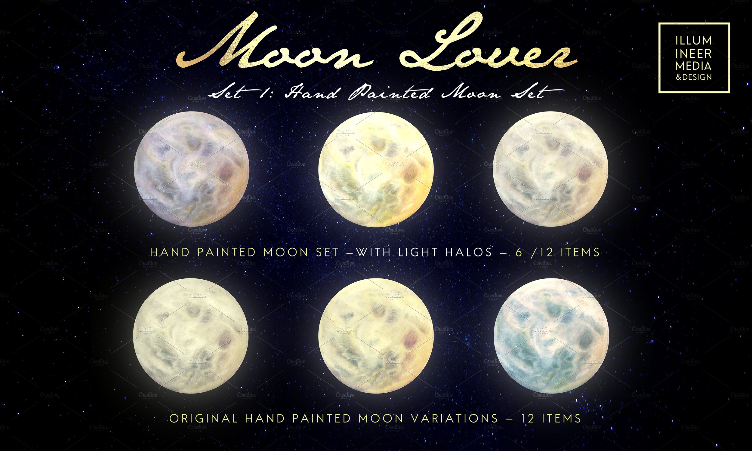 超大型高品质的神奇月亮剪贴画 Moon Lover Magical Moon Png Overpalys_img_2