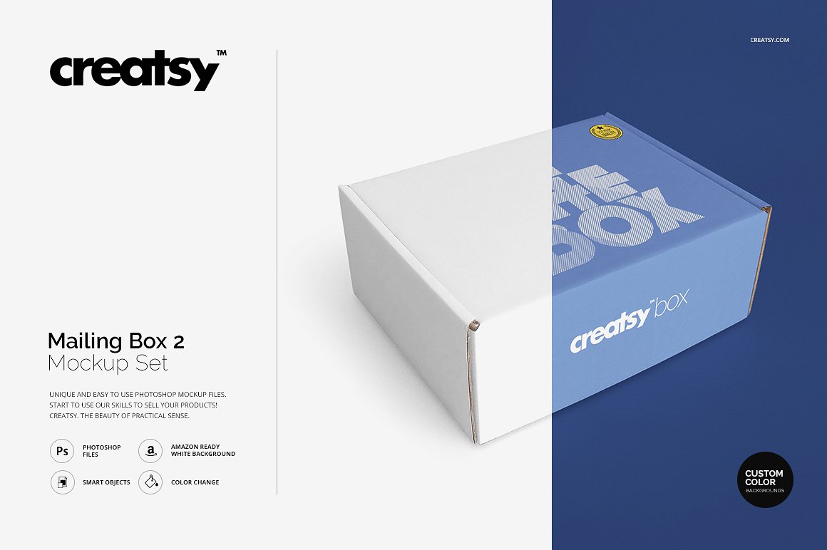 2套快递包裹箱子样机 2 Mailing Box Mockup Set_img_2