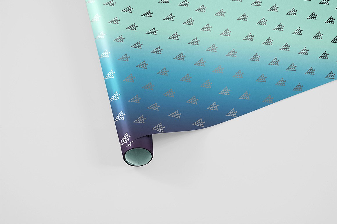 礼品包装纸样机模板 Gift Wrapping Paper Mockup Set_img_2