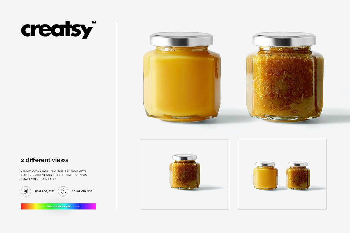 果子酱玻璃瓶包装样机 Jam Jar Mockups_img_2