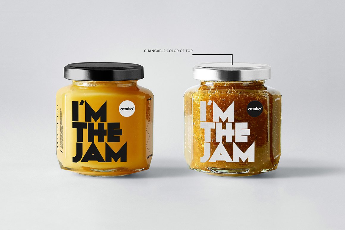 果子酱玻璃瓶包装样机 Jam Jar Mockups_img_2