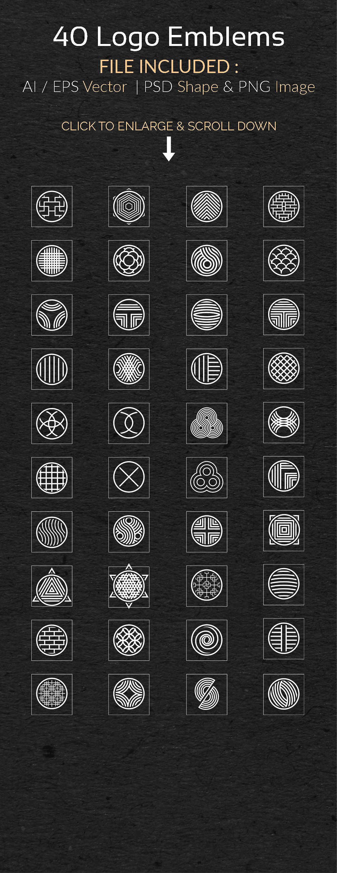 豪华极简主义标志矢量图形集合 Circle Logo Emblems Bundles_img_2