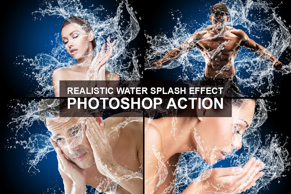 逼真的水溅Photoshop动作 Water Splash Photoshop Action_img_2