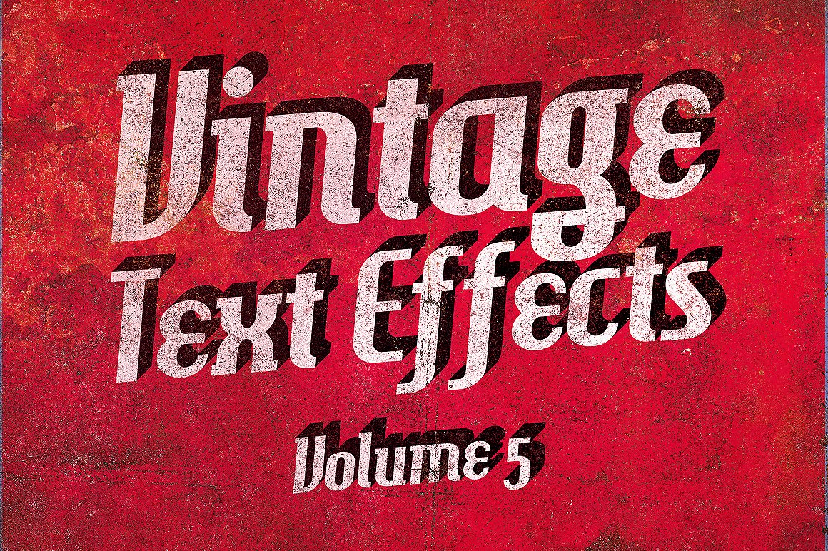 复古裂缝文字效果 Vintage Text Effects Vol5_img_2