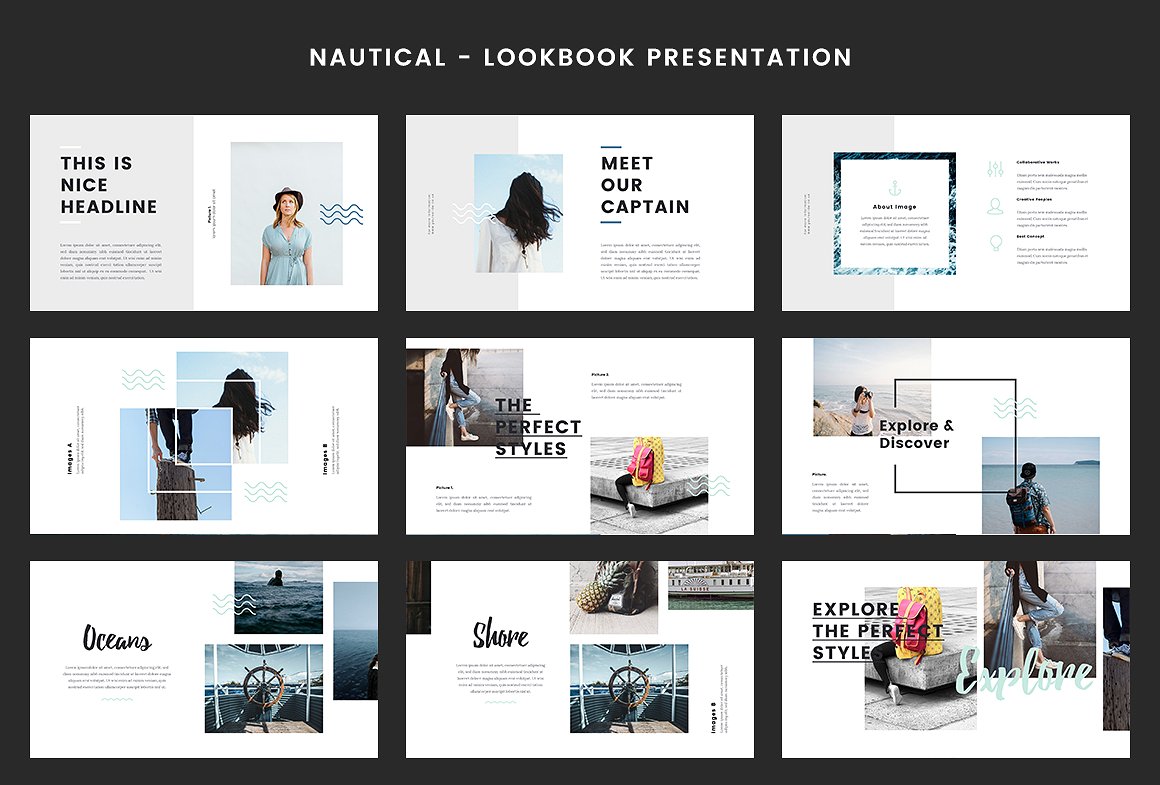 最小航海概念的幻灯片演示模板 Nautical Powerpoint Template_img_2