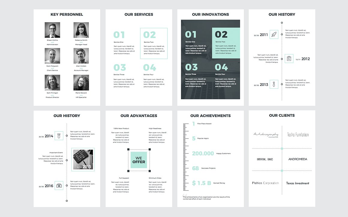 A4垂直适合打印的PPT模板 A4 Project Proposal PowerPoint_img_2