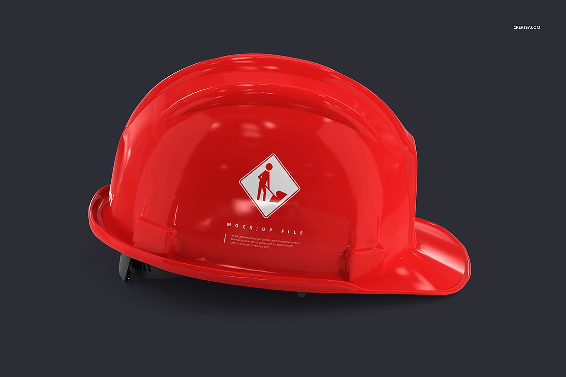 5个逼真安全帽样机套装 Hard Hat Mockup Set_img_1