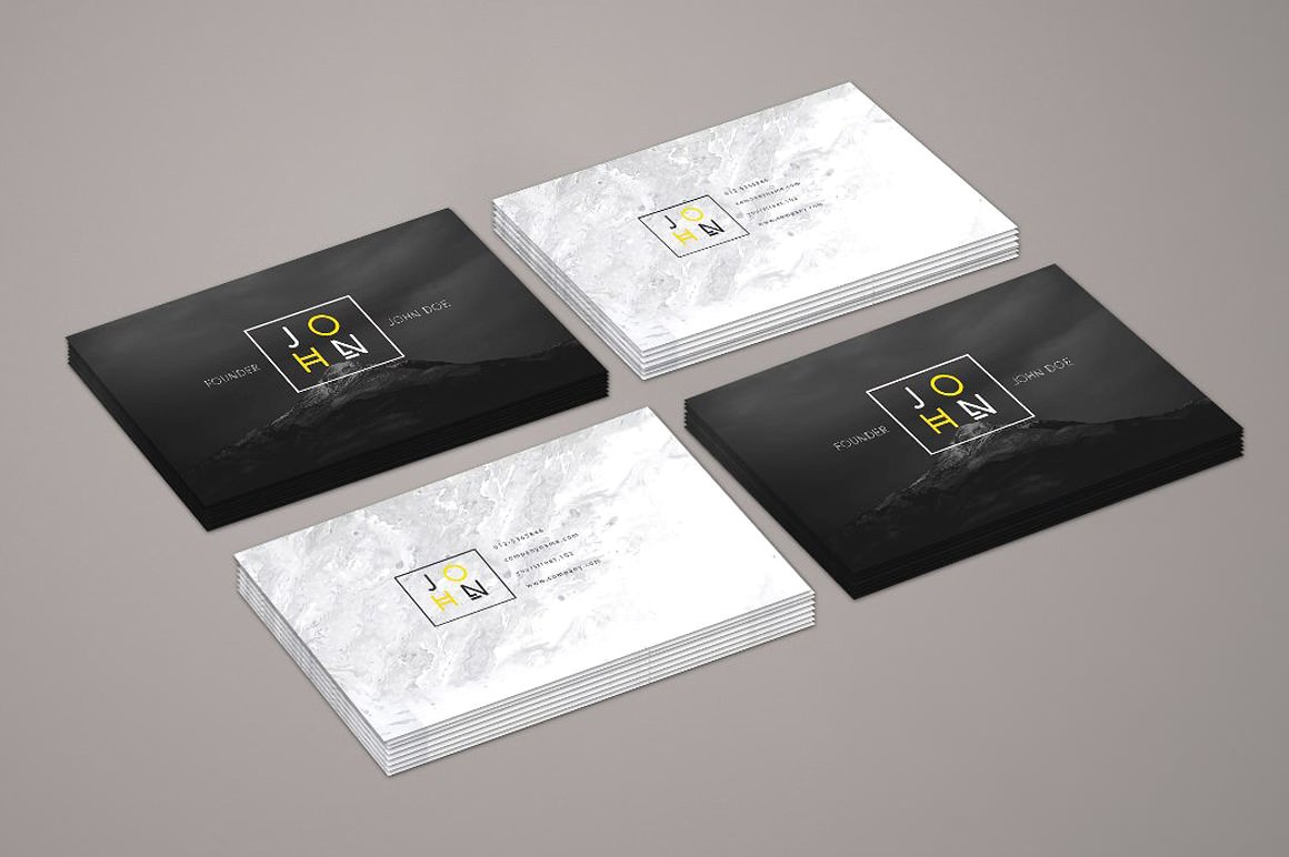 高品质的高端商务质感的名片 Business Card Mockup Bundle_img_2