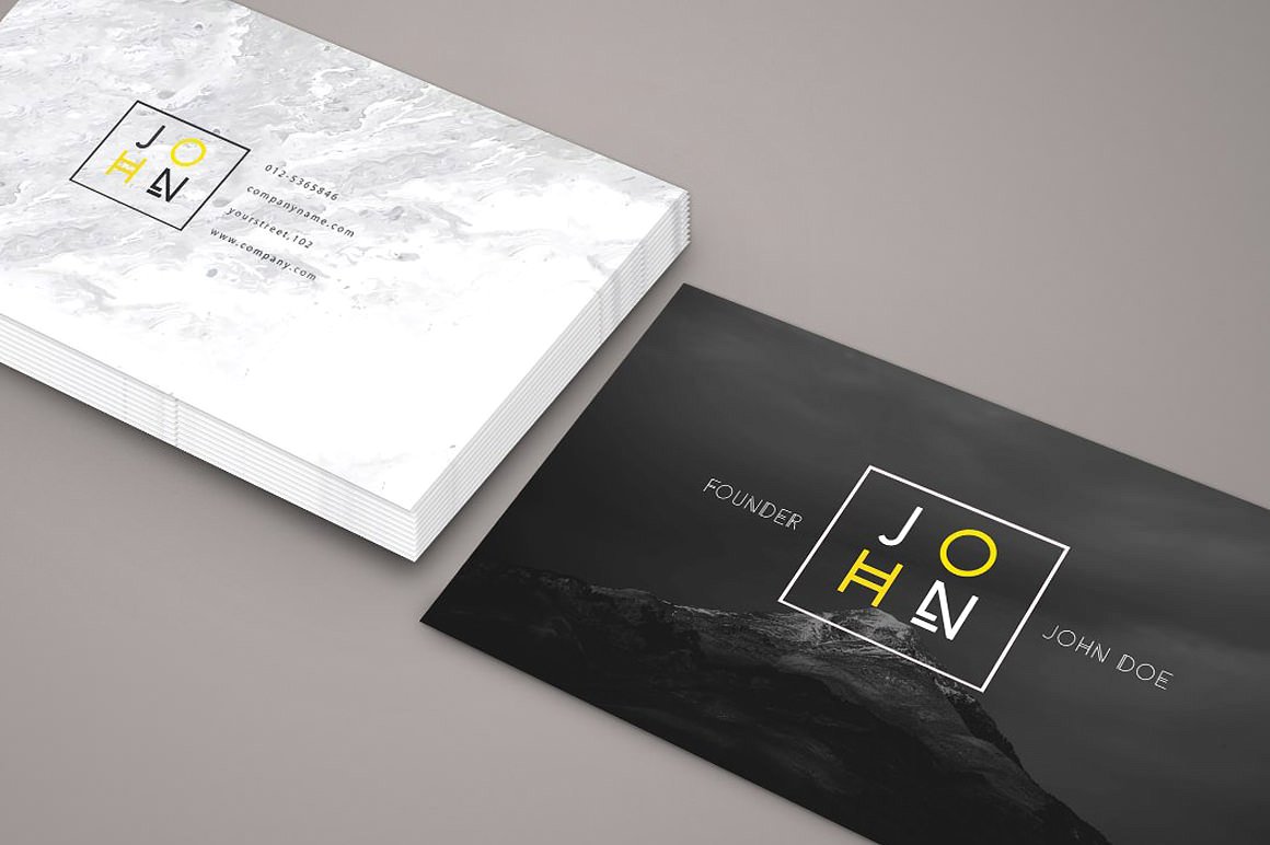 高品质的高端商务质感的名片 Business Card Mockup Bundle_img_2