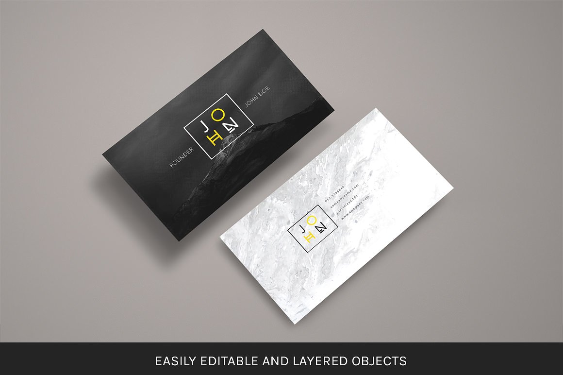 高品质的高端商务质感的名片 Business Card Mockup Bundle_img_2