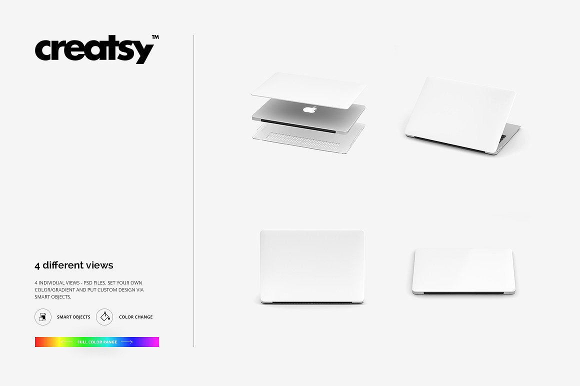 多角度高端苹果笔记本样机 Macbook Case Mockup Set_img_2